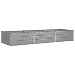 Helloshop26 - Jardinière moderne industrielle design extérieurs 195 x 100 x 45 cm en acier galvanisé gris clair - gris acier 3000241004475