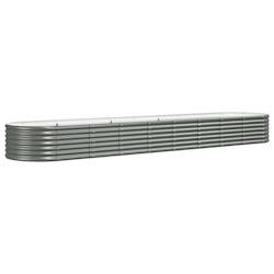 Helloshop26 - Jardinière bac lit surélevé plantes fleurs terrasse jardin de jardin acier enduit de poudre 368 x 80 x 36 cm gris 02_0039640 - gris a