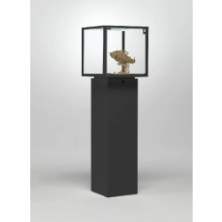 Vitrine protectrice cloche KL43MVA - aluminium laqué noir - 43 x 43 x 143 cm avec serrure et pied réglable