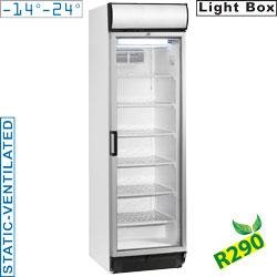Vitrine réfrigérée t° négative - statique/ventilée - 380L avec caisson lumineux - e38nc/r2