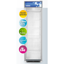 Vitrine réfrigérée froid positif ventilé - 449 litres - Armoire LIEBHERR inox avec porte réversible et éclairage LED