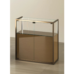 Vitrine TM/95BMVA - Gold - Vitrine en verre d'exposition avec éclairage LED et structure bronze