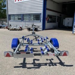 Remorque porte bateau 750 kg - CU 560 kg - Galaxy 2.0 multi-rouleaux - Feux fixes - Promo stock uniquement