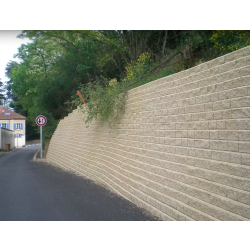 Bloc béton manu portable et de haute technicité, aspect pierre éclatée - LEROMUR - Pomel Beton