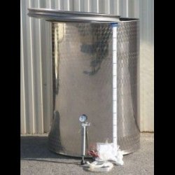 Garde vin en inox à fond plat - chapeau flottant pneumatique - avec kit air et vanne - plusieurs dimensions disponibles