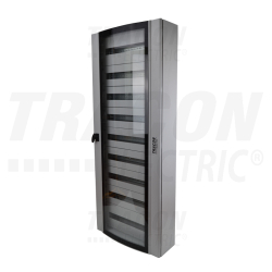 Armoire de distribution en métal - porte de sécurité incurvée en verre - dimensions 600×1500×250