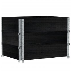 Helloshop26 - Jardinière bac lit surélevé plantes fleurs terrasse jardin 80 x 60 cm bois massif de pin noir 02_0037886 - noir métal 3000217869640
