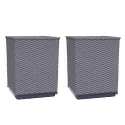Helloshop26 - Jardinière bac lit surélevé plantes fleurs jardin terrasses lot de 2 30 x 30 x 37 cm polypropylène gris 02_0038924 - gris 3000217991471