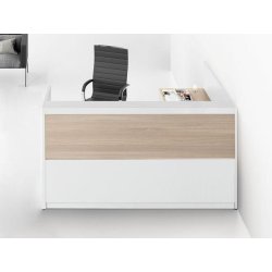 Banque d'accueil Vogue avec retour finition bois moderne design italien