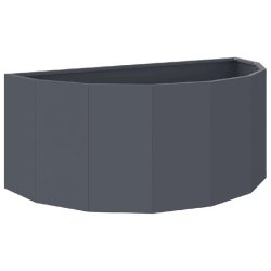 Helloshop26 - Jardinière demi-ronde moderne pour extérieur 90 x 45 x 35 cm design chic en acier anthracite - métal 3000237657234