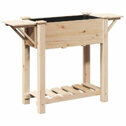Helloshop26 - Cache-pot de jardin avec étagère minimaliste 111 x 37 x 76 cm fonctionnel chic en sapin beige 02_0058846 - beige Bois massif 300024080