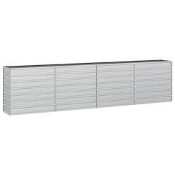 Helloshop26 - Jardinière bac lit surélevé plantes fleurs terrasse jardin de jardin 320 x 40 x 77 cm acier galvanisé argenté Argent 02_0039431 02_