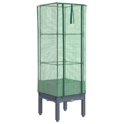Helloshop26 - Jardinière bac lit surélevé plantes fleurs terrasse jardin surélevée avec housse aspect rotin 40 x 40 x 140 cm Blue 02_0038779 - 30