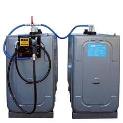 Station UNI Platine 2 000 litres soit 2 cuves UNI 1 000 litres en batterie avec vanne de sélection - Réservoir intérieur en PEHD - CEMO - 90283