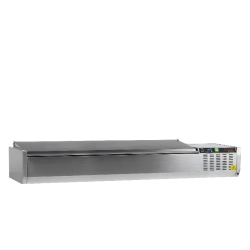 Vitrine réfrigérée GN1/4 GVC33-180 S/S Inox L1800mm 33592 TEFCOLD