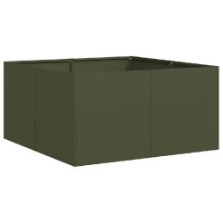 Helloshop26 - Jardinière profonde en acier laminé à froid 80 x 80 x 40 cm design moderne pour jardin et balcon en vert olive 02_0051526 02_0051526