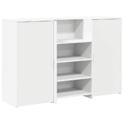 Bureau de réception blanc 155x50x103,5 cm bois d'ingénierie Modèle Atlas Infinite Frame - 8721158629678