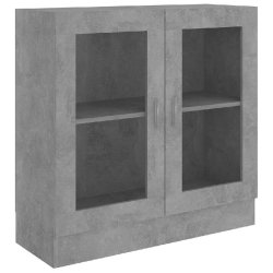 Helloshop26 - Armoire à vitrine design épuré salle de vie 82,5 x 30,5 x 80 cm en bois d'ingénierie gris béton 02_0047750 - gris verre 3000234940469