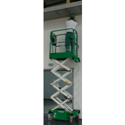 Nacelle articulée - Coccinelle ciseaux électrique sur roues - Hauteur de travail 5m34