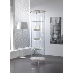 Vitrine cylindrique 203/RFVA - diamètre 56 cm - éclairage LED - gris clair
