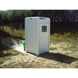Bloc sanitaire gamme économique - 1 WC avec chasse d'eau, ventilateur, chauffage et lavabo