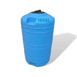 Réservoir PE type CV 1000L bleu - stockage chimique, alimentaire et eau de pluie