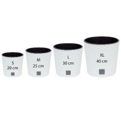 WellHome - Lot de 4 jardinières 4,7/8,7/15,3/37,65 L Rato Round en coloris blanc - blanc plastique PK2550