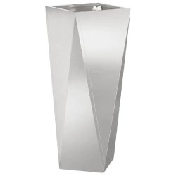 Helloshop26 - Jardinière moderne pour extérieur 30 x 30 x 75 cm résistante au intempéries texture épurée en acier inoxydable argent 02_0053014 0