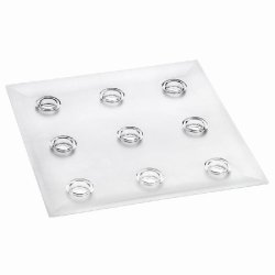 Plateau de service Odyssée pour 9 flûtes PS 28,5x28,5cm transparent - par 25