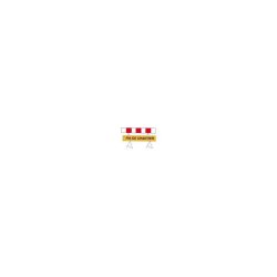 Barrière de chantier K2 double face sur pied 1400x200 - acier classe 1 - mention 'Fin de chantier'