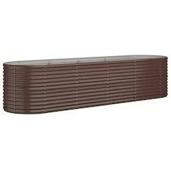 Helloshop26 - Jardinière bac lit surélevé plantes fleurs terrasse jardin de jardin acier enduit de poudre marron 02_0039559 - marron acier 30002185