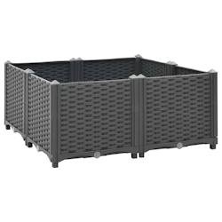 Helloshop26 - Jardinière lit surélevé plantes fleurs jardin 80 x 80 x 38 cm polypropylène gris foncé 02_0000955 - gris 3000072911539