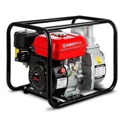 EBERTH Pompe à Eau Thermique Essence 6,5 CV, Pompe de Jardin 60 000 l/h, 3 Pouces, Aspiration 7 m, Moteur 4 Temps - GG1-ERWP30