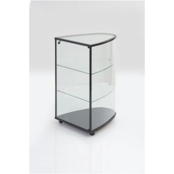 Vitrine d'exposition professionnelle - Morane H94 - P58 cm - semi-ovoïde avec verre bombé et socle laqué