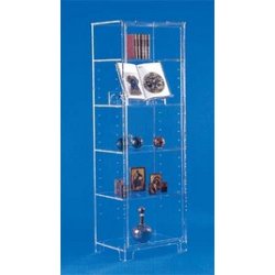 Vitrine d'exposition professionnelle en plexiglas - 60 x 42 x 180 cm - 5 étages réglables avec serrure