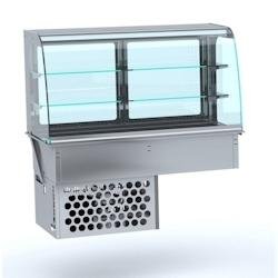 Combisteel Vitrine réfrigérée encastrable avec structure en verre ronde et circulation d'air GN4/1 - 7422242925966
