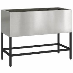 Helloshop26 - Bac de jardin surélevé moderne rectangulaire 60 x 26 x 45 cm résistant aux intempéries en acier inoxydable argent - inox 3000237246759