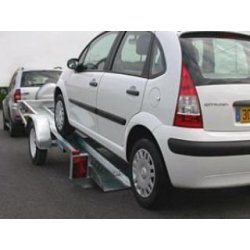 Porte voiture VTX131AL - remorque basculante voie large, freinée, acier galvanisé - Satellite