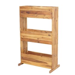 Mendler Etagère à bacs à fleurs HWC-L20, bac à fleurs surélevé, 115x71x40cm Outdoor acacia bois certifié MVG, 3 rangées marron - marron Bois m