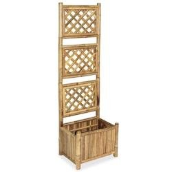 Helloshop26 - Jardinière lit surélevé plantes fleurs jardin avec treillis bambou 40 cm 02_0001165 - Bambou 3000075251533
