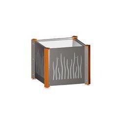 Jardinière Racines - Sineugraff - Dimensions 92x92x90 - Tôle d'acier découpée au laser avec motif Racines