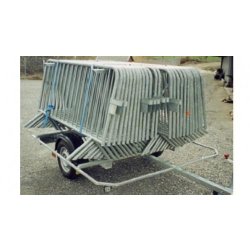 Remorque barrières de police - capacité 40 à 38 barrières - structure galvanisée - essieu Alko 750 kg