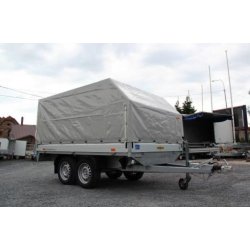 Remorque plateau Humbaur HT 353121 - 2 essieux, roues dessous, ridelles alu, PTAC 3500 kg
