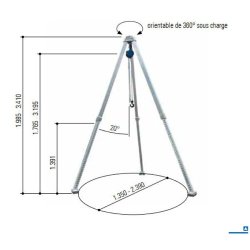 1621000 tripode de levage - schilling - capacité 1000 kg