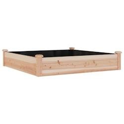Helloshop26 - Jardinière bac lit surélevé plantes fleurs terrasse jardin de jardin doublure 120 x 120 x 25 cm bois massif sapin 02_0039831 - Bois m