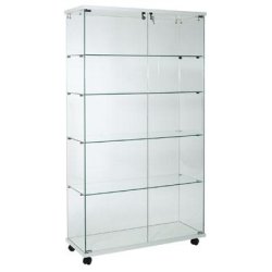 L 100 x P 40 x H 180 cm Vitrine colonne en verre trempé