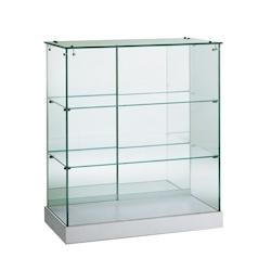 Edimeta Vitrine comptoir H 95 cm socle Noir - blanc verre 222101
