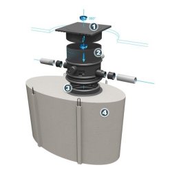 Cuve béton 10000   filtre intégré   rehausse   couvercle