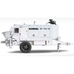 Pompe à béton stationnaire SP 750 D - débit max 54 m³/h, pression 76 bar, moteur diesel CAT 75 kW