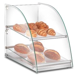 Vitrine neutre en acier et verre avec 2 étagères. Dimensions (LxPxH) 36,1x60,5x51,4 cm. Modèle CRB20 - 4240